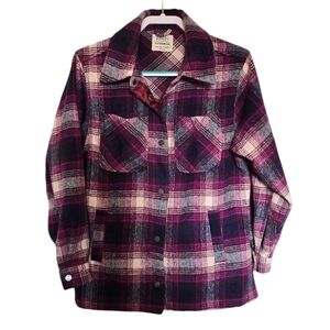 Ashley by 26 International Purple Plaid Shaket Size Small